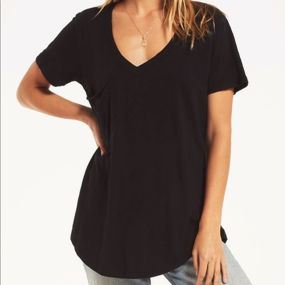 Z Supply S oversized black v-neck